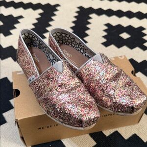 TOMS Multicolor Glitter Slip-Ons